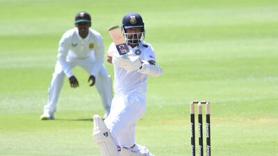 Ajinkya Rahane batting for India on Day 3. Getty