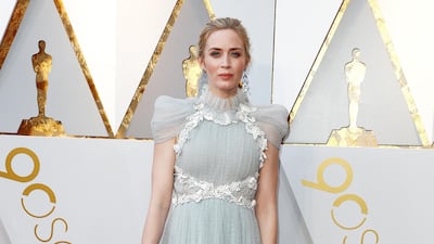 Emily Blunt, in Schiaparelli, arrives for the 90th annual Academy Awards at the Dolby Theatre in Hollywood, California, on March 4, 2018. EPA