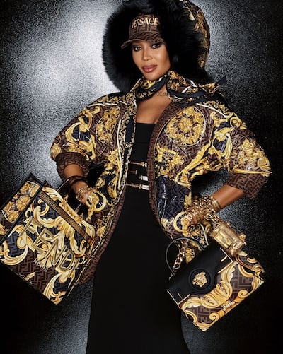 Naomi Campbell wears the Fendi by Versace collection. Photo: Versace