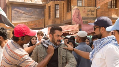 Salman Khan on the set of Tiger Zinda Hai at twofour54's Kizad backlot. Courtesy twofour54