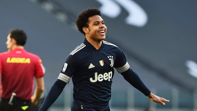 Juventus' Weston McKennie celebrates scoring their second. Reuters