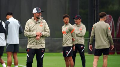 Liverpool manager Jurgen Klopp oversees training. PA