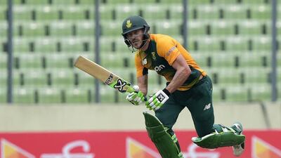 Faf du Plessis scored eight fours in his 61-ball 79 on Sunday for South Africa. Munir uz Zaman / AFP / July 5, 2015