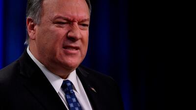 US Secretary of State Mike Pompeo speaks during a press conference at the State Department in Washington, DC. AFP