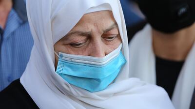 Bahia Hariri, sister of the former Prime Minister Rafik Hariri, mourns after hearing the Special Tribunal for Lebanon's verdict in the trial of her brother's assassins, Beirut, Lebanon, August 18, 2020. EPA