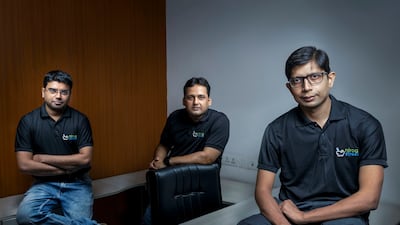 Ram N Kumar, right, founder and chief executive of NirogStreet, with other team members. Photo: NirogStreet