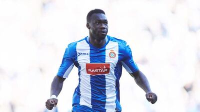 Espanyol's Ecuadoran striker Felipe Caicedo celebrates after scoring in hi steam's La Liga match last weekend. Alejandro Garcia / EPA / May 1, 2016