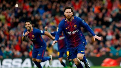 Lionel Messi scored the only goal of the game in his last outing to help Barcelona to an eight point lead over second-placed Atletico Madrid. Pau Barrena / AFP