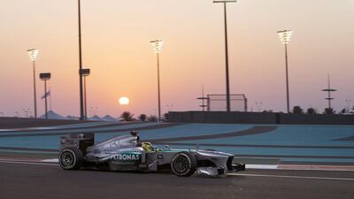 As the sun set down, Nico Rosberg's expectations at Mercedes have risen. Christopher Pike / The National