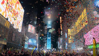 The New Year's Eve Ball touches down in New York. AFP