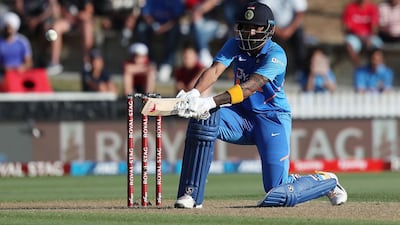 India’s KL Rahul scored an attacking 88 in Hamilton. AFP