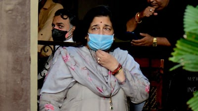Singer Anuradha Paudwal, who worked extensively with Bappi Lahiri, was also at the funeral. AFP