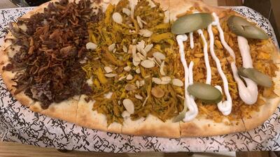 Chicken trio tabliya - a Moroccan, Lebanese and Palestinian blend - at Ayyame. Photo: Shaira Mohan