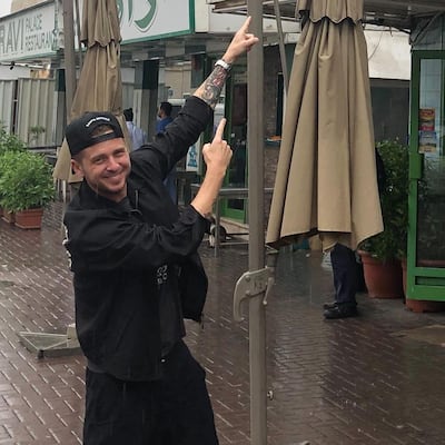 A closer look at Ryan Tedder at Ravi, Satwa, Dubai. Instagram / Ryan Tedder