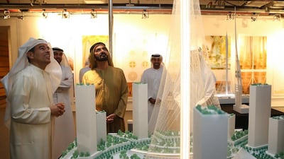 Vice President and Ruler of Dubai Sheikh Mohammed bin Rashid reviewed the designs proposed by international consultancy houses for a new tower to be built by Emaar in the Dubai Creek area. Wam
