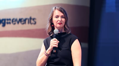 Tatiana Veller, managing director of Stirling Hospitality Advisers, speaks at the Hotel Show