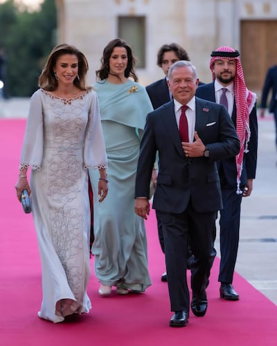King Abdullah II and Queen Rania, with Crown Prince Hussein, Princess Rajwa and Prince Hashem, attend the 80th anniversary celebrations. Queen Rania / Instagram