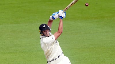 New Zealand Kyle Jamieson hits out on his way to 21. PA