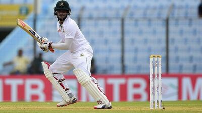 Bangladesh's Shakib Al Hasan plays a shot on Day 3 against South Africa in the first Test on Thursday in Chittagong. Munir uz Zaman / AFP / July 23, 2015
