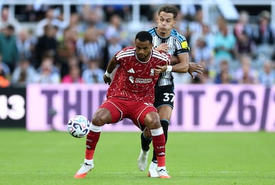 Liverpool's Cody Gakpo, front, in action against Newcastle on Sunday. Getty Images