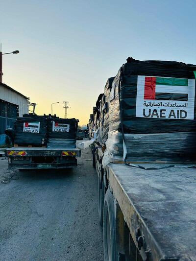 The UAE is aiming to deliver more relief supplies to Gaza before severe winter conditions set in amid the war. Photo: UAE Aid