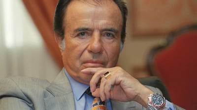 Argentina's former President Carlos Menem. AP