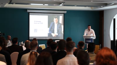 Lewis Allsopp, chief executive of Allsopp and Allsopp, addresses the many estate agency candidates at Jumeirah Beach Hotel.