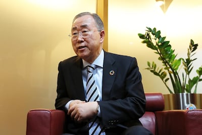 Former United Nations Secretary-General Ban Ki-Moon. Pawan Singh / The National