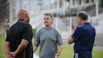 Dzemal Hadziabdic, centre, has coached at Al Ain in 2002 and Al Shabab in 2004/05, and last year was the head man at Division One Fujairah.