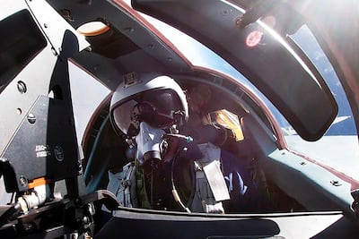 A Russian pilot in an MiG-31 fighter. AP