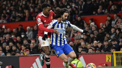 Marc Cucurella - 7: Very important block to nudge Elanga off ball with United man poised to shoot. Looked to push forward from left-back whenever possible and Spaniard is having a good first season in Premier League. AP