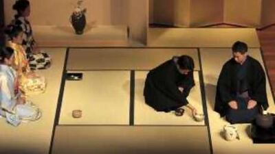 Four ideals of the tea ceremony, such as this one held at the Center for Research and Documentation, are harmony, respect, purity and tranquility.