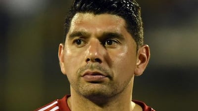 Paraguayan footballer Nestor Ortigoza stands before the start of a friendly international football match against Honduras on June 6, 2015 in Asuncion, ahead of the upcoming Copa America to be held in Chile. AFP PHOTO / NORBERTO DUARTE