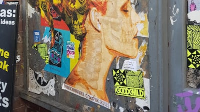 A striking mash-up of street art in Shoreditch. Photo by Rosemary Behan