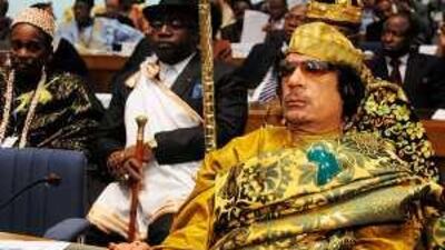 The Libyan leader Muammar Qadafi attends the African Union summit earlier this year.