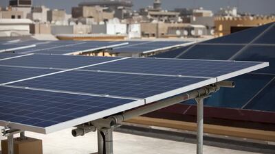 Solar installation on a roof in Dubai. Silvia Razgova / The National