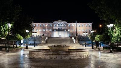The empty Syntagma square in Athens on October 23. AFP