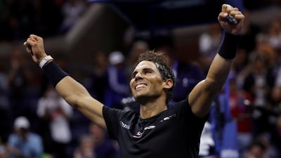 Rafael Nadal celebrates his semi-final win against Juan Martin del Potro at the US Open. Mike Segar / Reuters