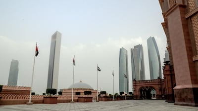 Fair skies over the Emirates Palace hotel in Abu Dhabi. Victor Besa / The National