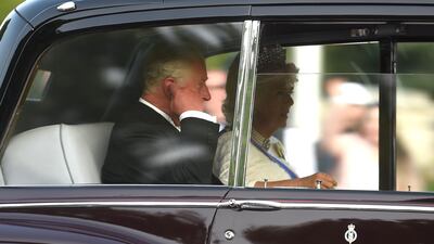 Prince Charles, Prince of Wales and Camilla, Duchess of Cornwall make their way down the Mall to Buckingham Palace to attend a State Banquet for US President Donald Trump and First Lady Melania Trump in London, England. Getty Images