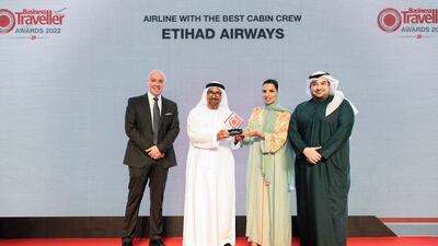 The awards were presented at a gala dinner on Monday evening, after the opening day of the Arabian Travel Market in Dubai. Photo: Etihad