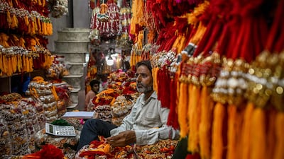 A shopkeeper waiting for customers. AFP