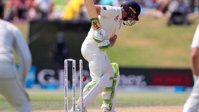 England's Jos Buttler is bowled by New Zealand bowler Neil Wagner. AFP