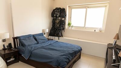 Mr Delante's bedroom. He pays Dh38,000 ($10,345) a year for his one-bedroom apartment.