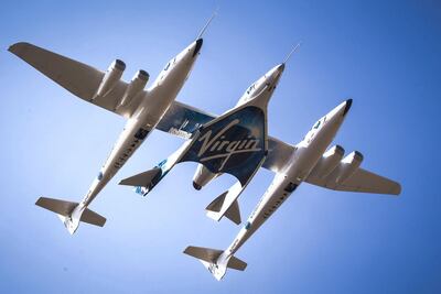 VSS Unity takes to the skies for her Third Powered Test Flight. Courtesy Virgin Galactic