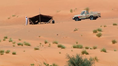From construction sites to desert camps, the pick-up truck has been part of the UAE's story for more than half a century. Getty Images
