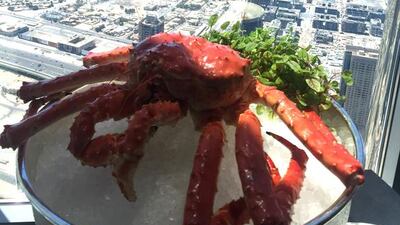 Alaskan King Crab at the brunch at At.mosphere in Dubai’s Burj Khalifa (Photo by Rebecca McLaughlin-Duane)