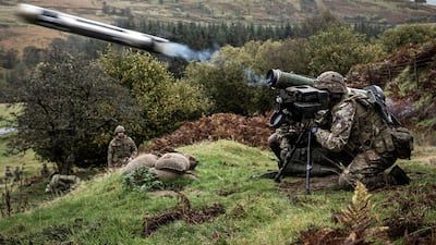 Soldiers practise firing Javelin missiles during training. PA
