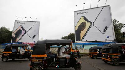 Hoardings of Apple iPhone X in Mumbai, India. Even the tech giant finds it tough going in the country. Reuters