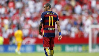 Barcelona's Neymar shown on Saturday during the club's La Liga match against Sevilla. Marcelo del Pozo / Reuters / October 3, 2015